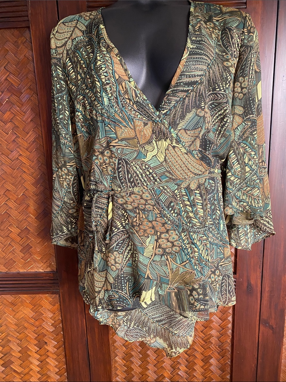 LANE BRYANT - Tropical/Peacock boho tunic NWOT